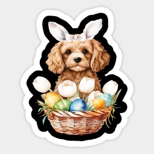 Cavapoo Easter Sticker